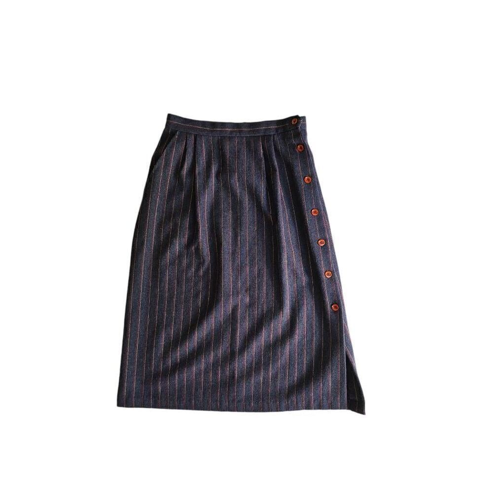 vintage button midi skirt